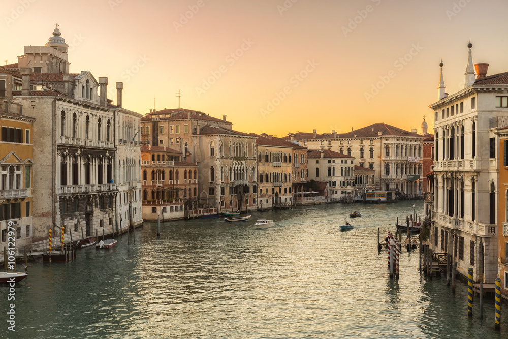 Evening sun on Grand Canal in Venice
