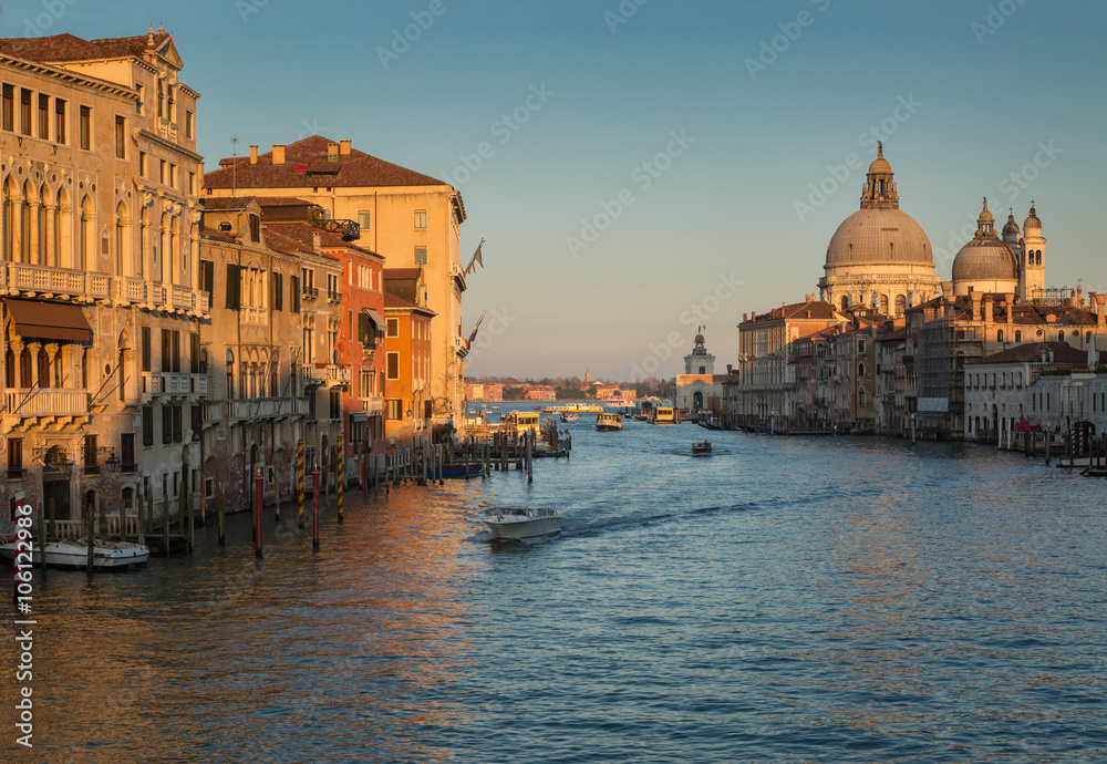 Grand canal and Basilica di Santa Maria della Salute in Venice