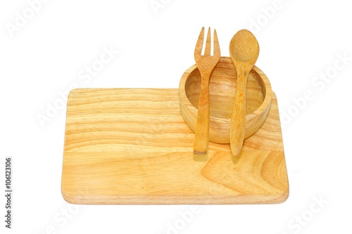 Kitchen Stuff (wooden) , board , bowl, spoon, folk,
