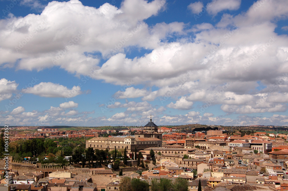 Panorama view of medieval city of Toledo, Spain