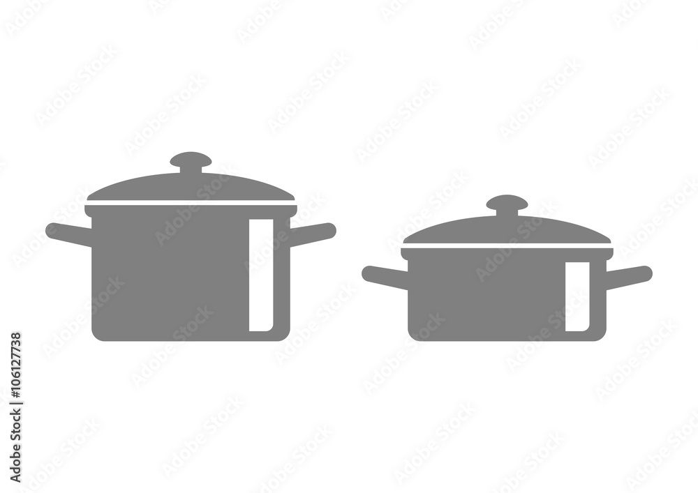 Grey pot icon on white background Grey pot icon on white background