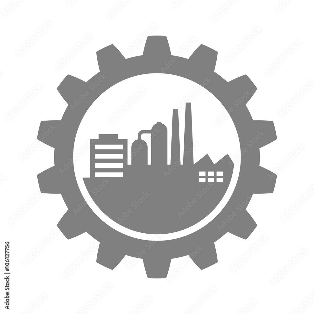 Grey industrial icon on white background Grey industrial icon on white background