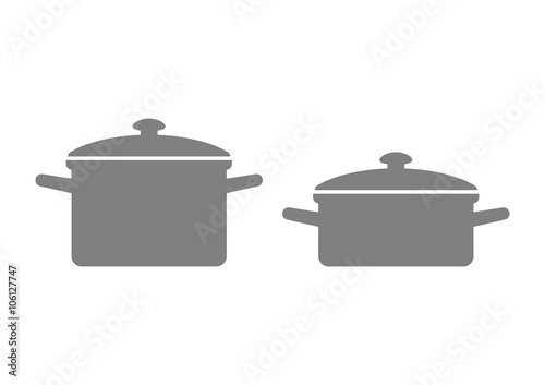 Grey pot icon on white background