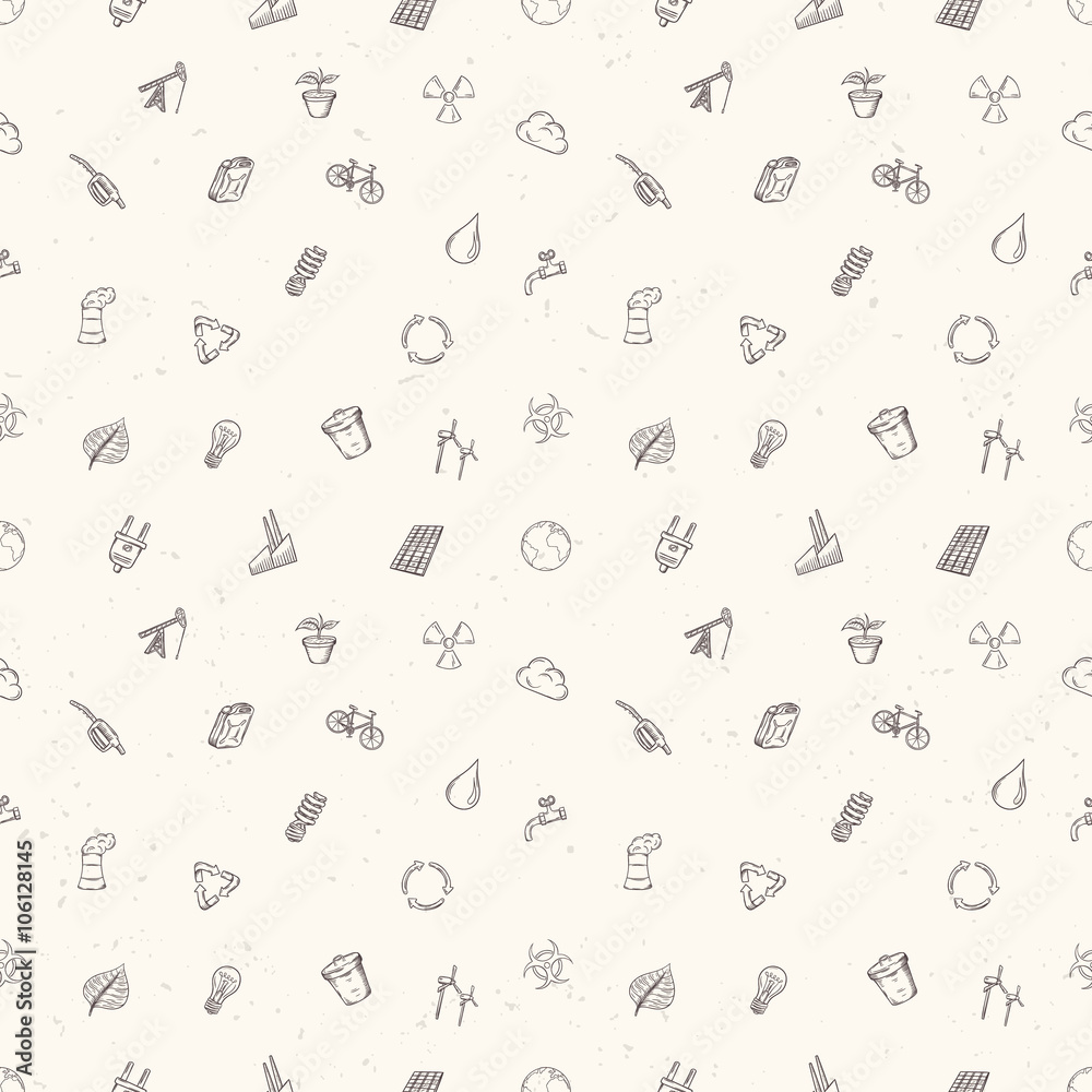 Ecology seamless pattern. Ecology seamless pattern.
