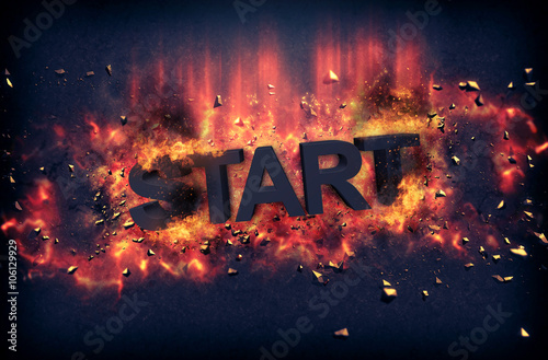 Burning flames and explosive sparks - START