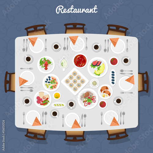 Restaurant Table Top View