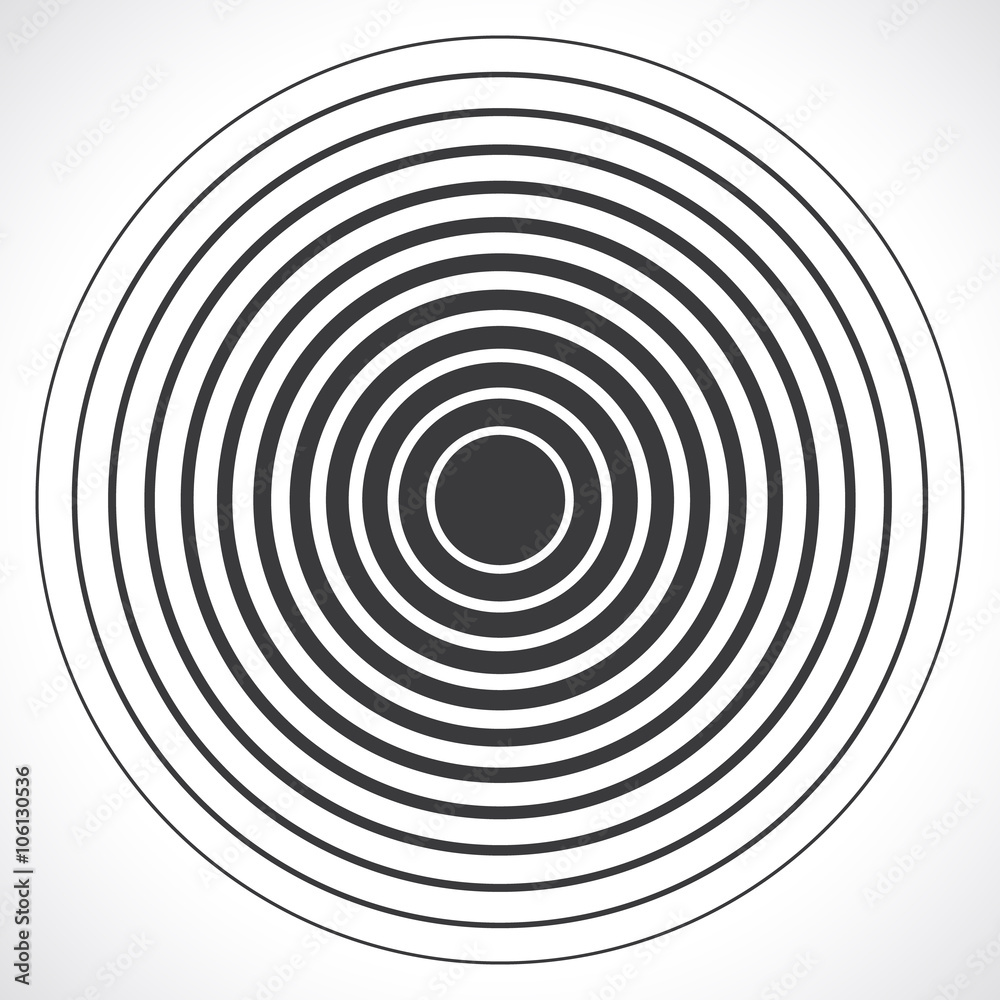 Concentric circle elements. Vector illustration for sound 