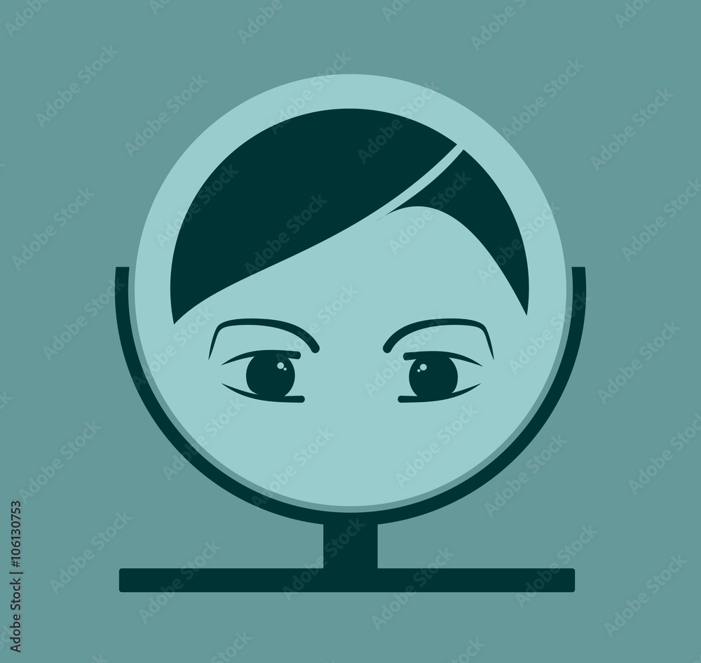 Obraz premium Portrait of elegant woman reflection in mirror