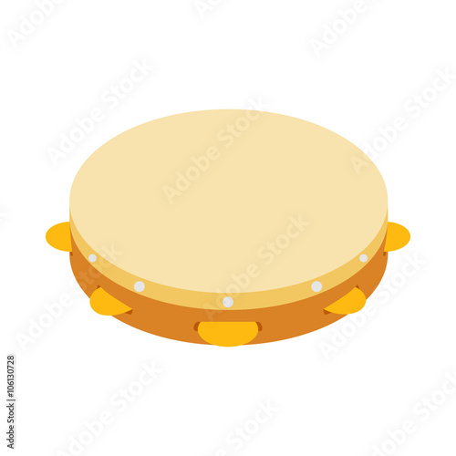 Tambourine icon, isometric 3d style