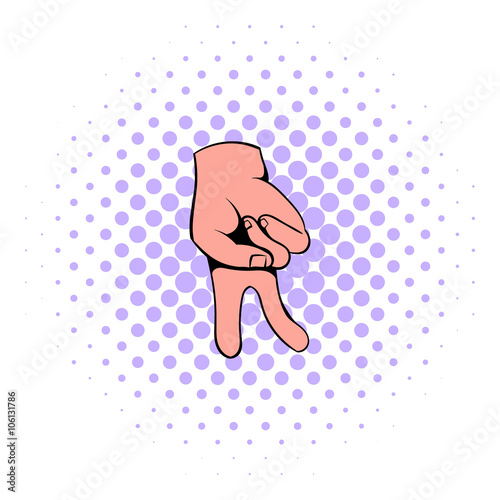 Hand gesture icon, comics style