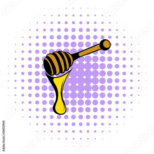 Honey dipper icon, comics style
