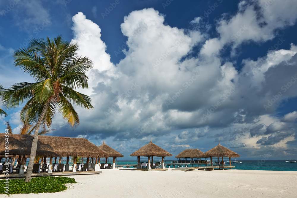 Beautiful beach with jetty