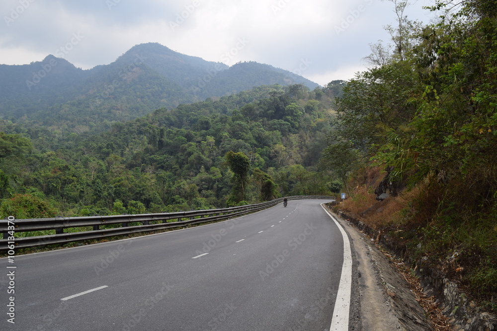Bao Loc mountain pass highway in Vietnam