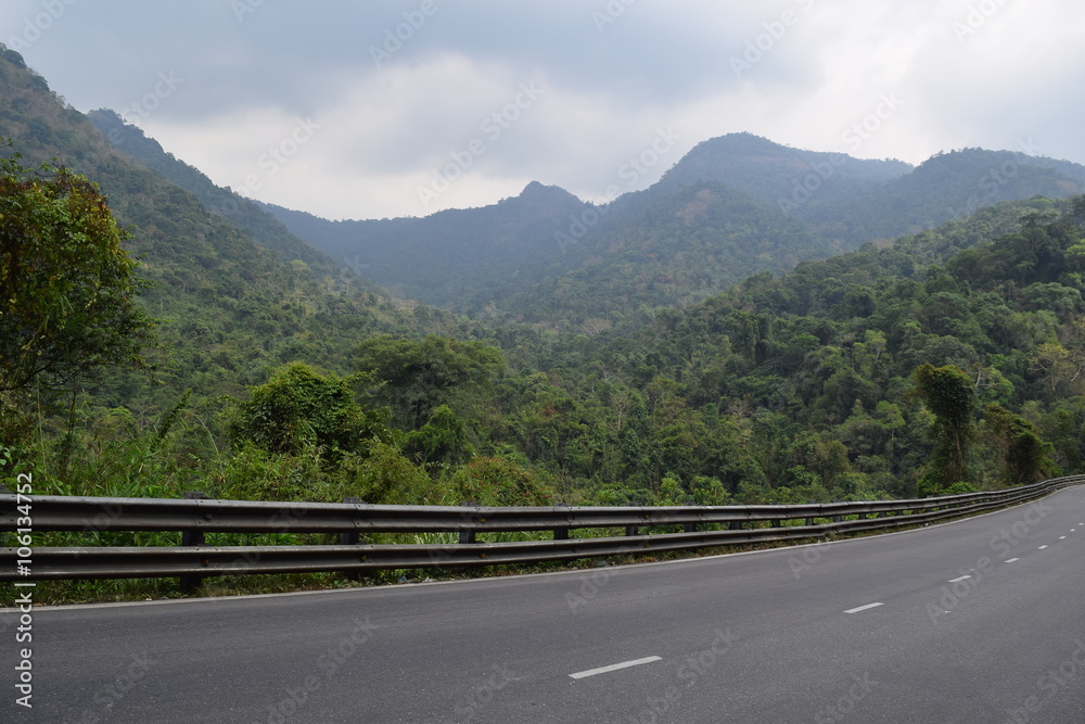Bao Loc mountain pass highway in Vietnam