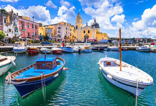 colorful Procida island in Campania, Italy photo