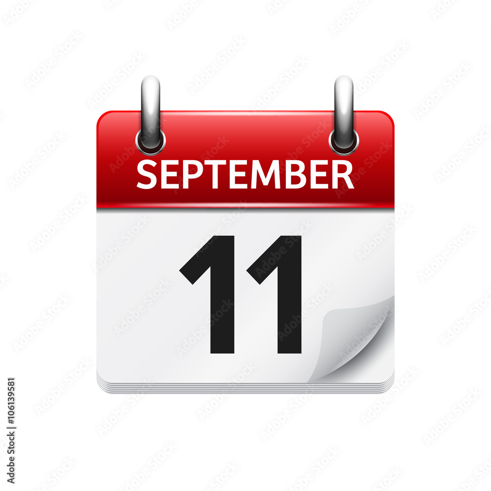 September 1. Vector flat daily calendar icon. Date and time, day, month. Holiday. September 1. Vector flat daily calendar icon. Date and time, day, month. Holiday.