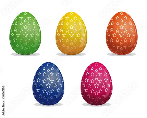 Set Easter eggs. Star pattern on Easter eggs. Easter eggs vector icon. Easter eggs isolated on white background. Easter eggs isolated vector. Easter eggs for Easter holidays design
