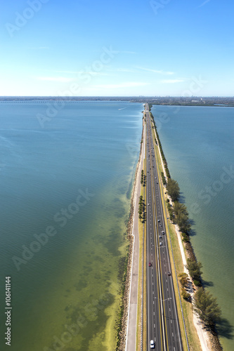 Aerial view of highway crossing Old Tampa Bay, Florida towards Clearwater © Lindsay_Helms