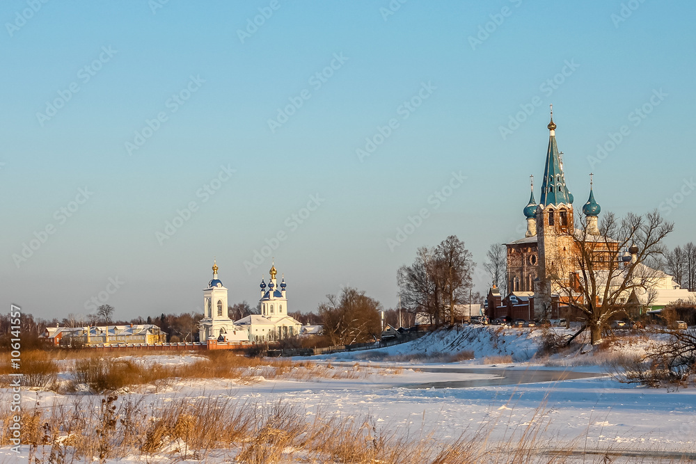 Зимний русский пейзаж, село Дунилово
