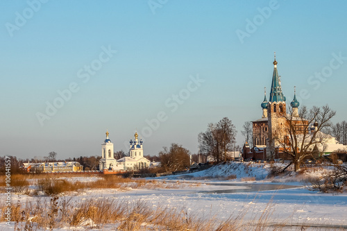 Зимний русский пейзаж, село Дунилово