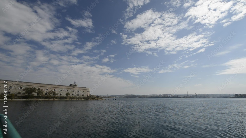 Several City Buildings Are Standing on the Seashore Several City Buildings Are Standing on the Seashore