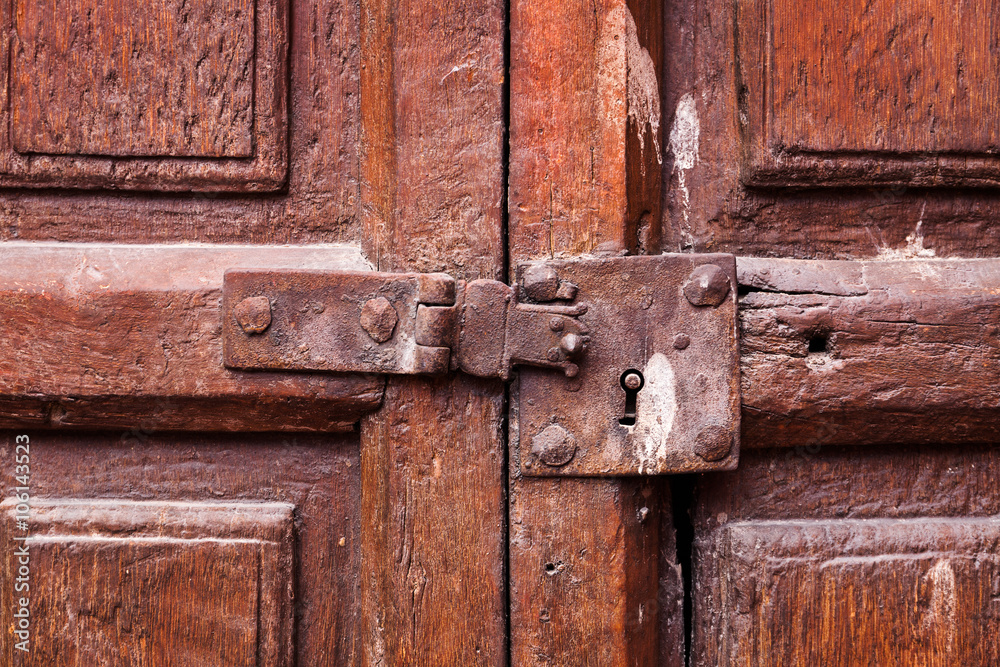 door with a keyhole and latch door with a keyhole and latch