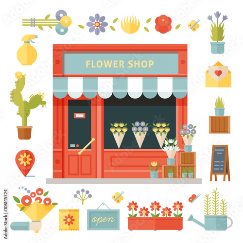 Flower shop illustration