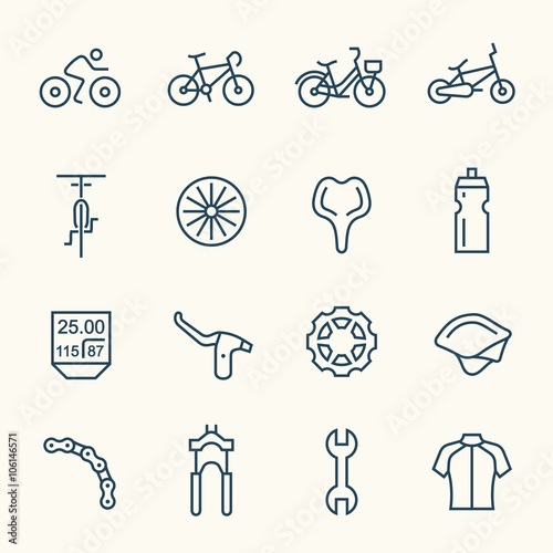 Bicycle line icons
