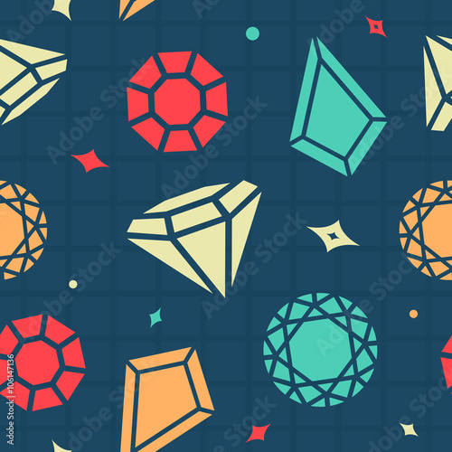 Vector Seamless Background Gems