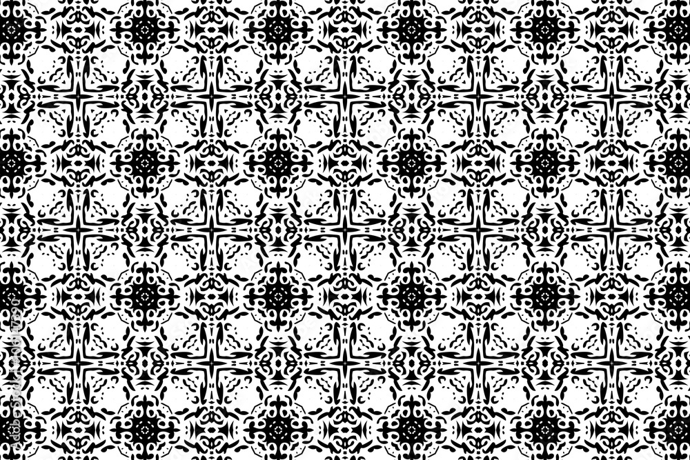 Black-and-white ornament with different elements.
3 Black-and-white ornament with different elements.
3