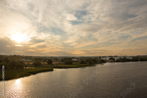 beautiful sunrise over the river © sa4e4ek
