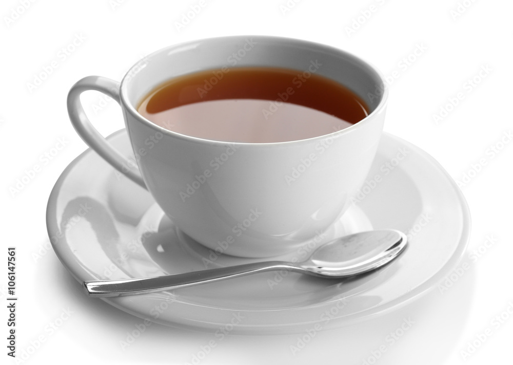 Porcelain cup of tea isolated on white background Porcelain cup of tea isolated on white background