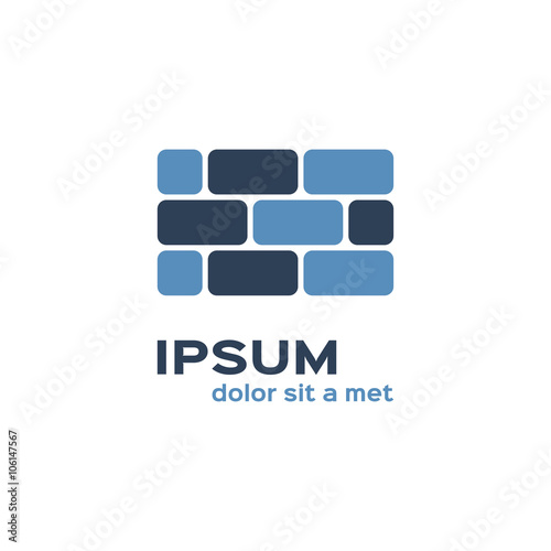 Brick wall, abstract logotype