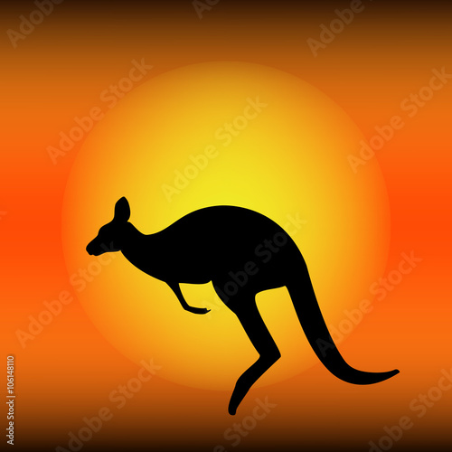 Kangaroo silhouette vector © viktorijareut