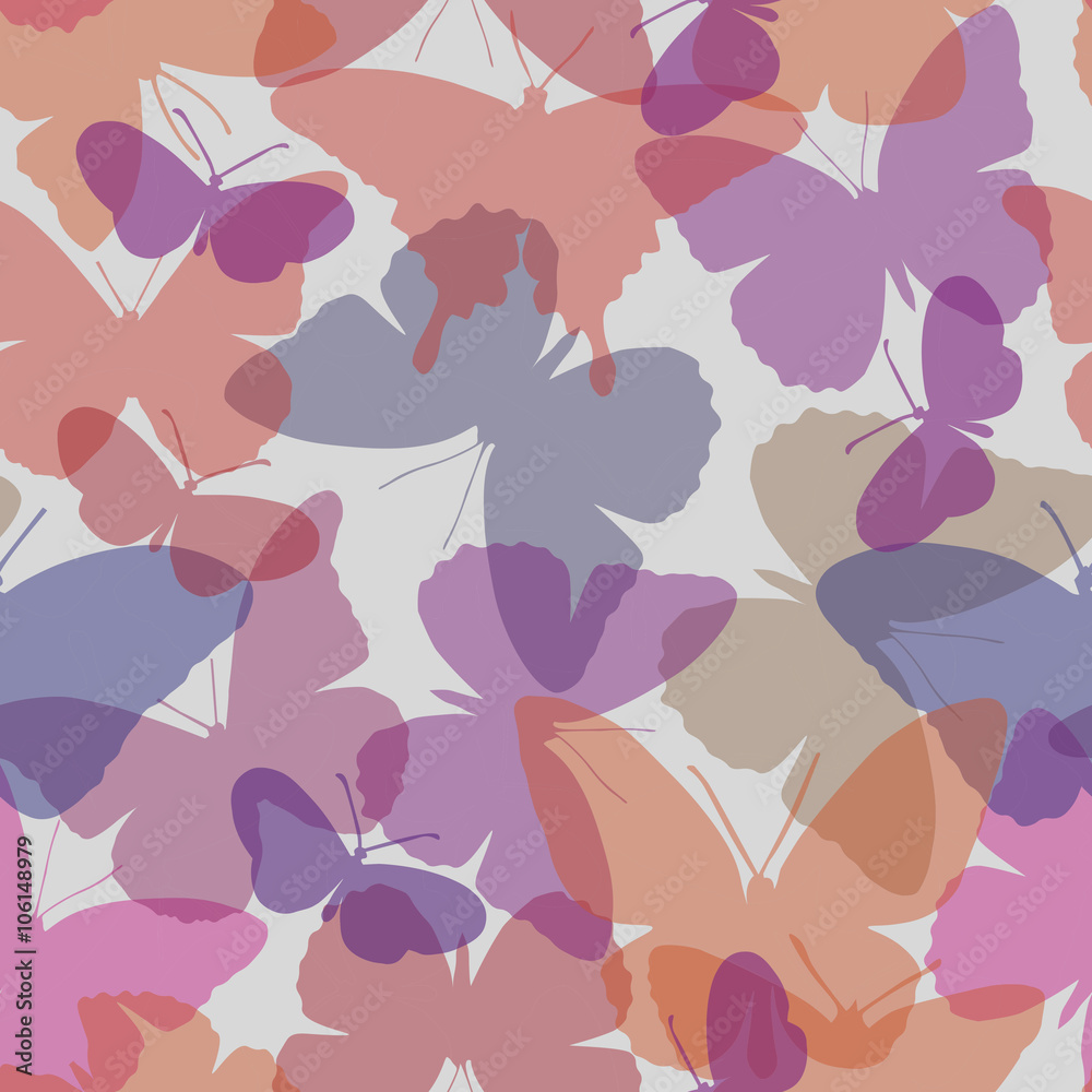 Seamless pattern with butterflies