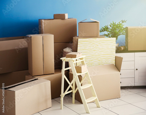 Packed household goods for moving into new house © Africa Studio
