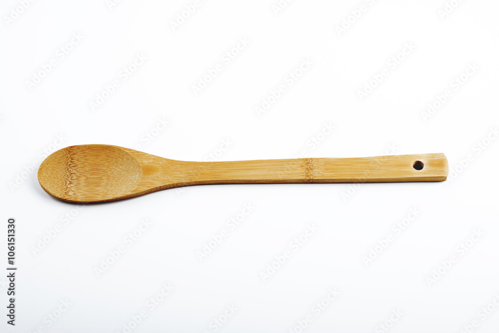 Wooden spoon for cooking on white background Wooden spoon for cooking on white background