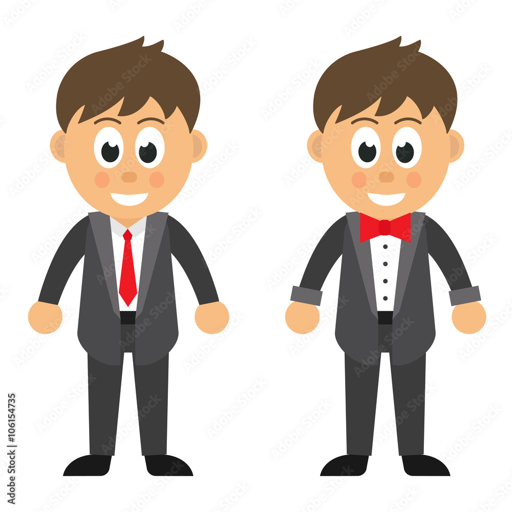 cartoon man in dark costume with tie set cartoon man in dark costume with tie set