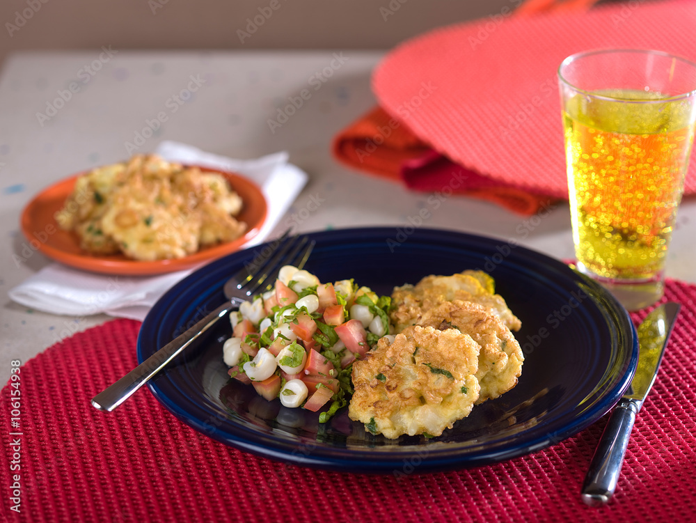 Fried Cauliflower, torrejas de coliflor, a typical Peruvian dish Fried Cauliflower, torrejas de coliflor, a typical Peruvian dish