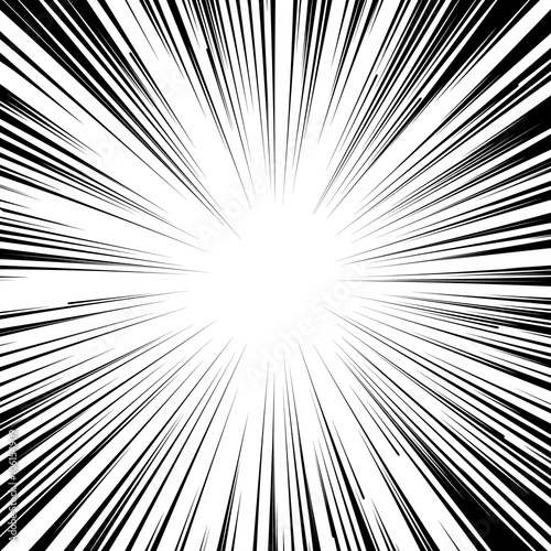 Manga comic book flash explosion radial lines background. 
