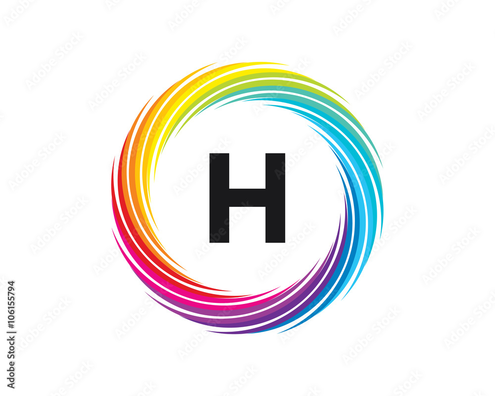 H Letter Rainbow Wave H Letter Rainbow Wave