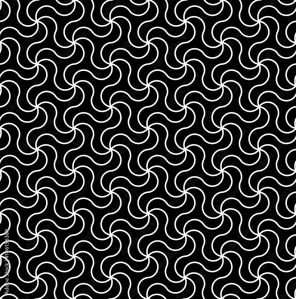 Vector modern seamless geometry pattern trippy, black and white
