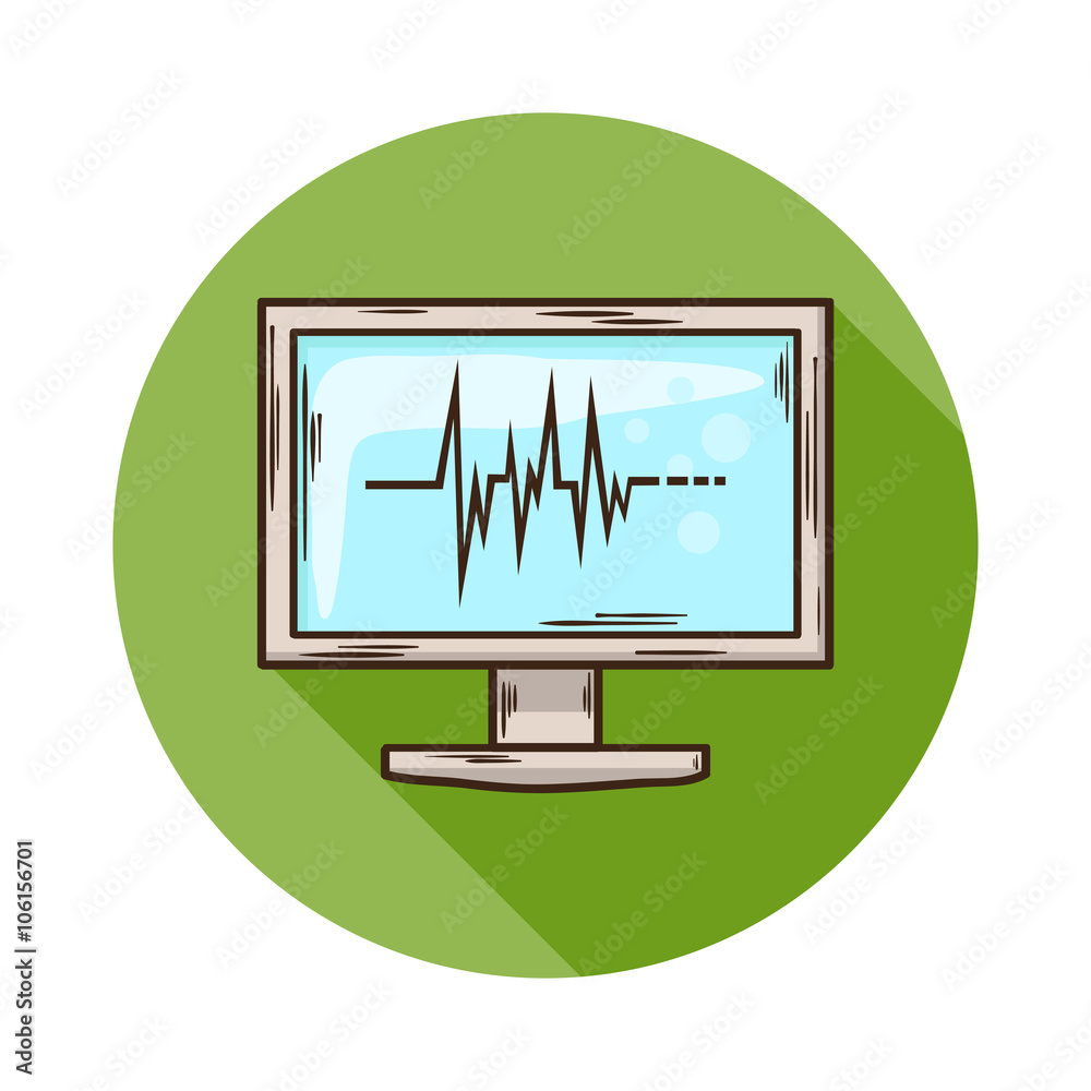 ECG Monitor icon.Vector Medical ECG Monitor icon isolated with shadow.Hand draw ECG Monitor vector.ECG Monitor vector icon isolated.ECG Monitor for medicines research and health care.Doctor equipment ECG Monitor icon.Vector Medical ECG Monitor icon isolated with shadow.Hand draw ECG Monitor vector.ECG Monitor vector icon isolated.ECG Monitor for medicines research and health care.Doctor equipment