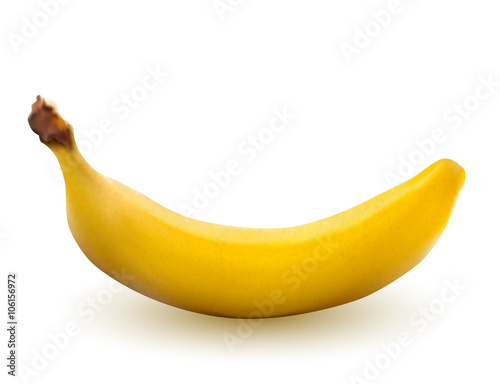Banana isolated on white, vector illustration.