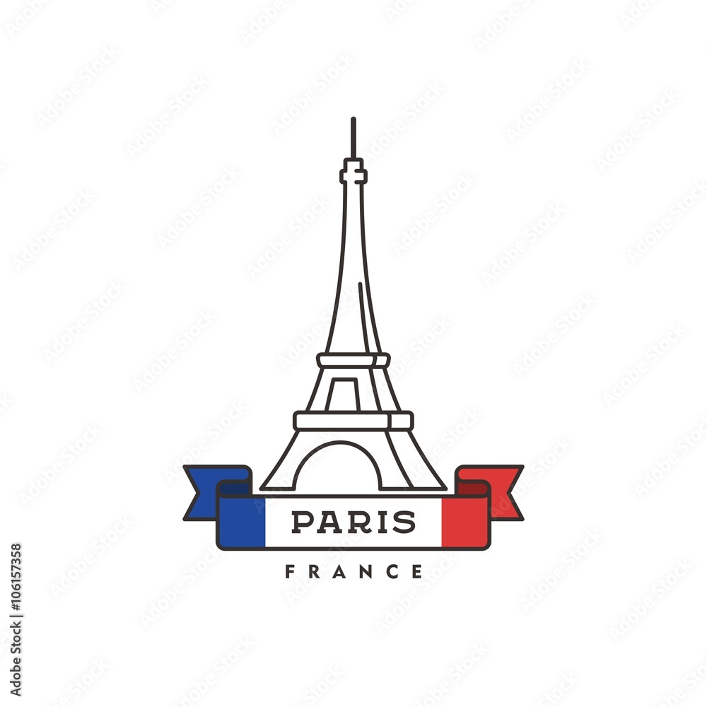 Eiffel tower in Paris. Symbol of France. Vector illustration. Stock ...