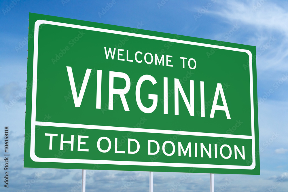 Welcome to Virginia state road sign