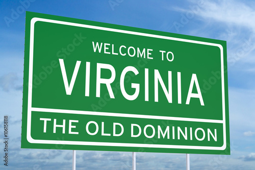 Welcome to Virginia state road sign