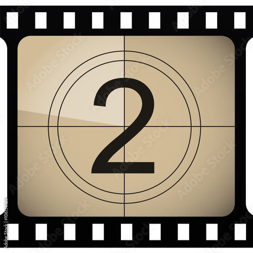 Numbers in retro, hollywood countdown style. Vector art.