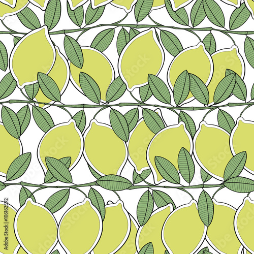 Fruit lemon decoration design seamless texture pattern
