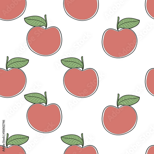 Fruit apple decoration design seamless texture pattern